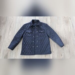 J. Hilburn Navy Tech Quilted Shirt Jacket Mens M to L